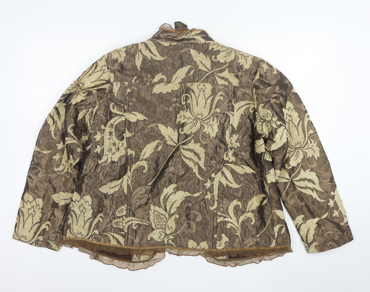 Allure Women's Brown Floral Jacquard Suit Jacket L Regular Fit