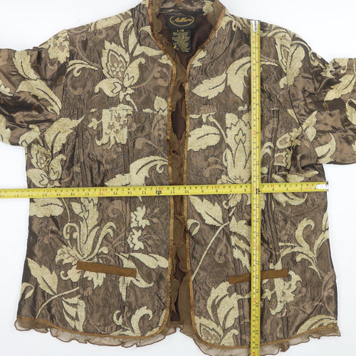Allure Women's Brown Floral Jacquard Suit Jacket L Regular Fit