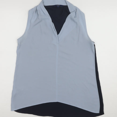 Next Women’s Blue Sleeveless V-Neck Chiffon Blouse Size 10