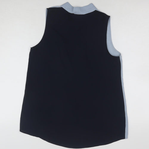 Next Women’s Blue Sleeveless V-Neck Chiffon Blouse Size 10