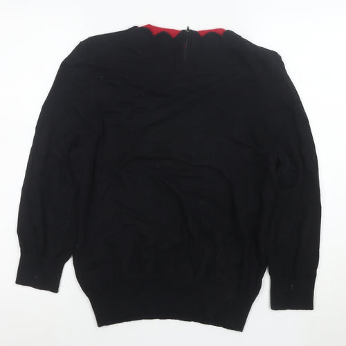 Hobbs Women’s Black Wool Angora Cashmere Pullover Jumper Size 16
