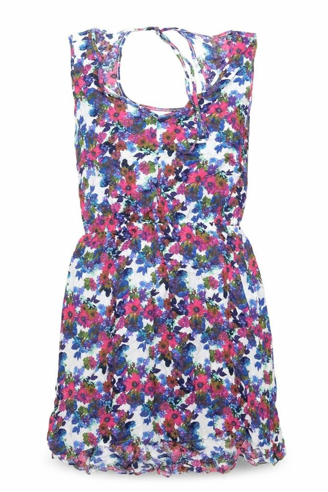 Next Women's Multicoloured Floral Skater Dress Size 10 Sleeveless