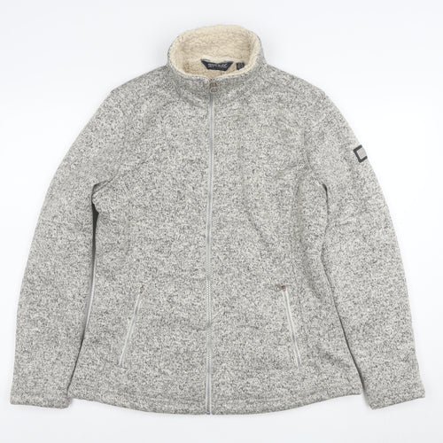 Regatta Great Outdoors Womens Grey Fleece Jacket UK 14 Full Zip Lined