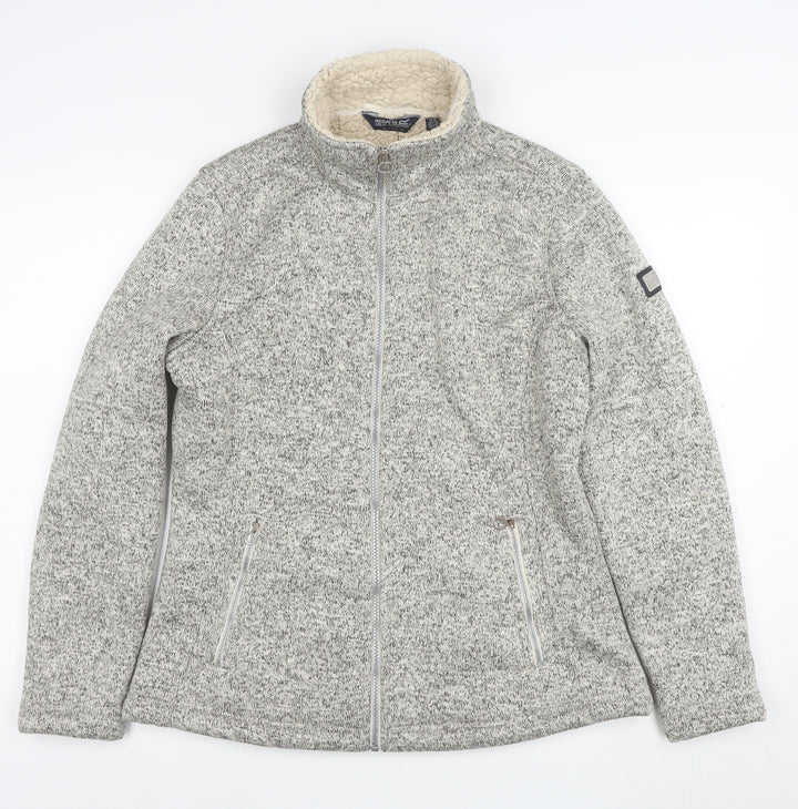 Regatta Great Outdoors Womens Grey Fleece Jacket UK 14 Full Zip Lined