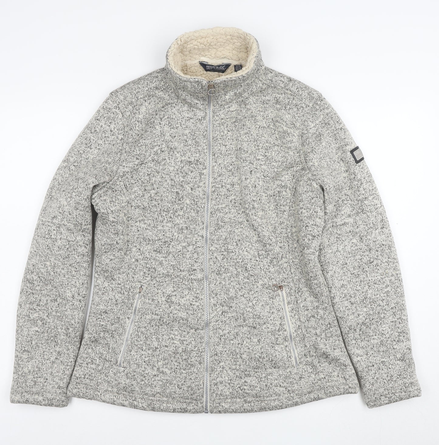 Regatta Great Outdoors Womens Grey Fleece Jacket UK 14 Full Zip Lined