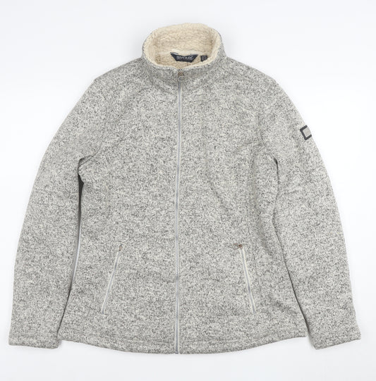 Regatta Great Outdoors Womens Grey Fleece Jacket UK 14 Full Zip Lined