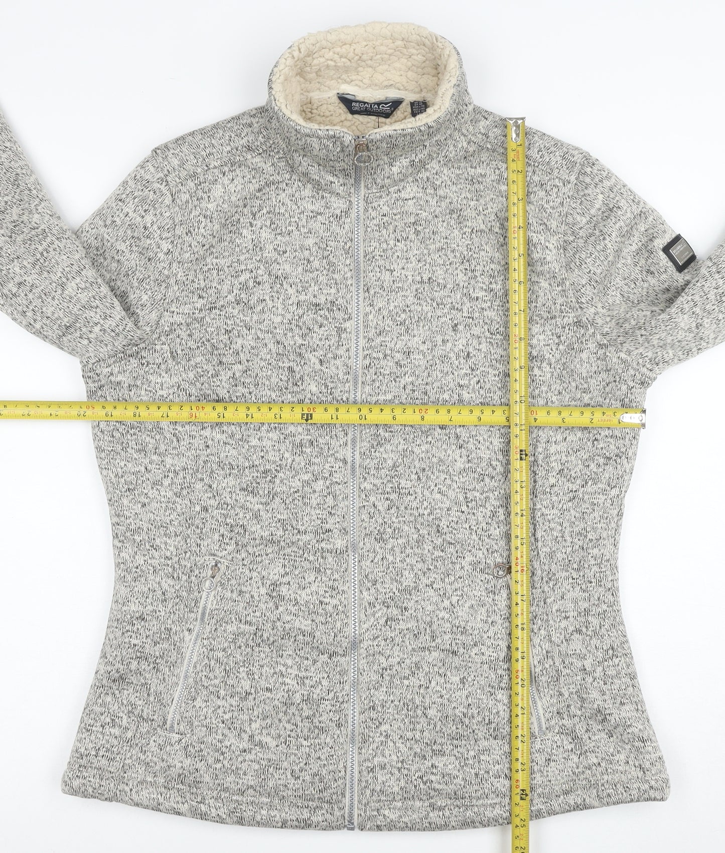 Regatta Great Outdoors Womens Grey Fleece Jacket UK 14 Full Zip Lined