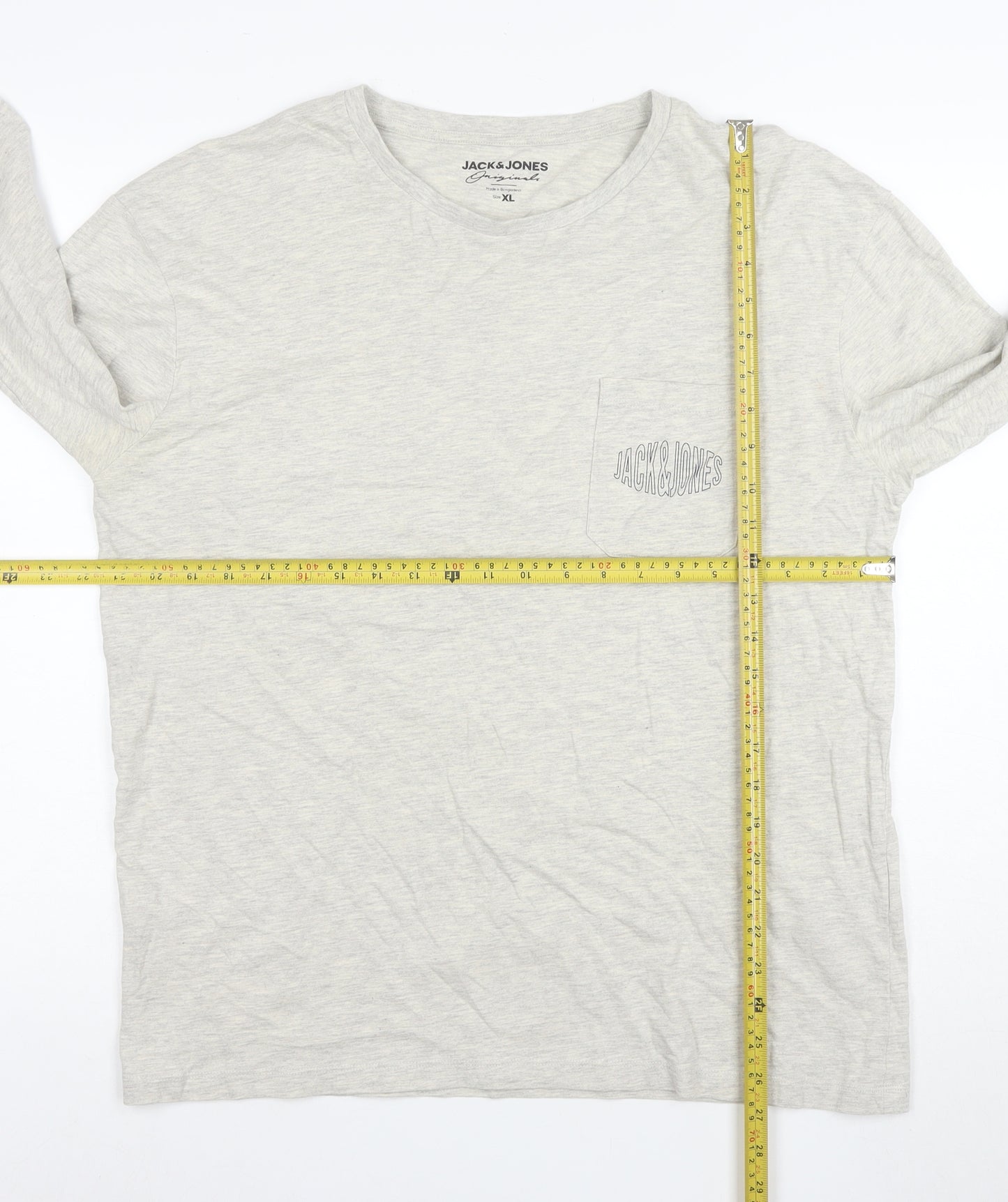 Jack & Jones Men’s Grey XL Long Sleeve Crew Neck T-Shirt
