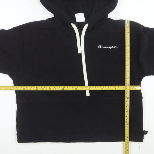 Champion Women Black XS 1/4 Zip Hooded Fleece Sweatshirt