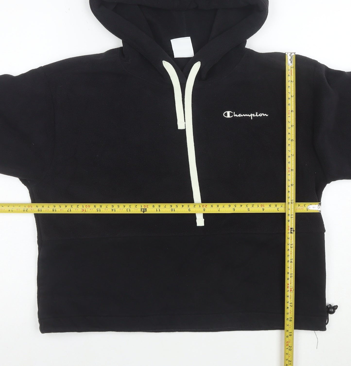 Champion Women Black XS 1/4 Zip Hooded Fleece Sweatshirt