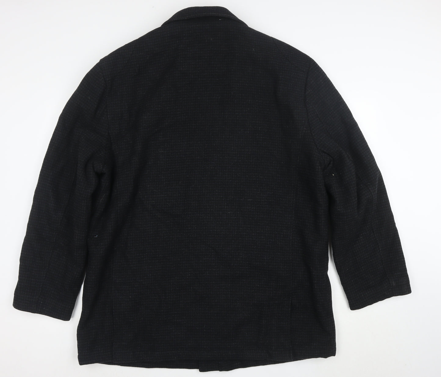 Dockers Men’s Black Wool Blend Overcoat XL Stand Collar