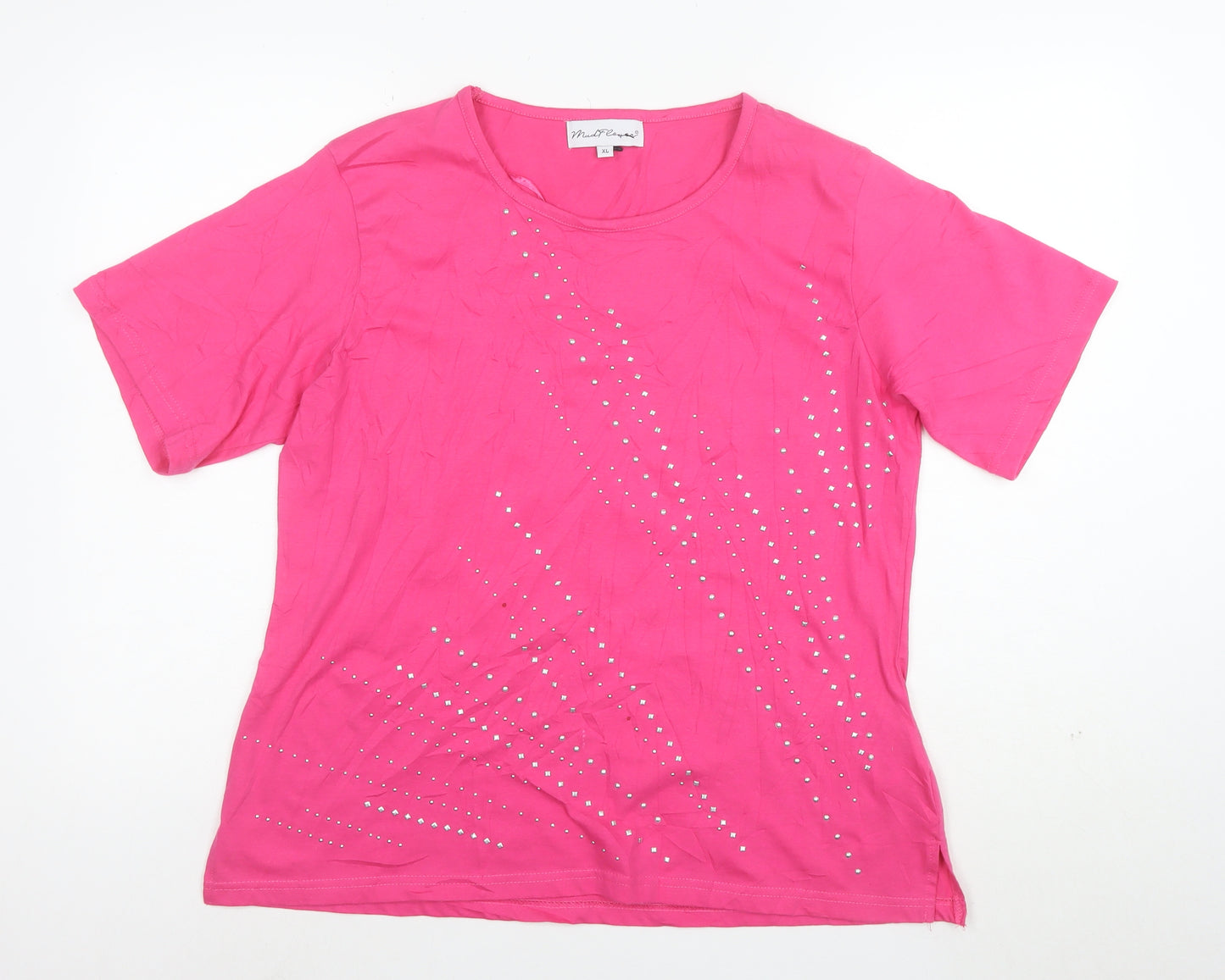 Mudd & Water Women’s Pink Studded Cotton T-Shirt XL