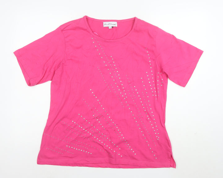 Mudd & Water Women’s Pink Studded Cotton T-Shirt XL
