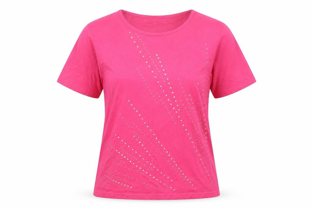 Mudd & Water Women’s Pink Studded Cotton T-Shirt XL