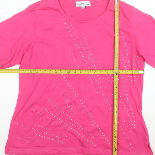 Mudd & Water Women’s Pink Studded Cotton T-Shirt XL