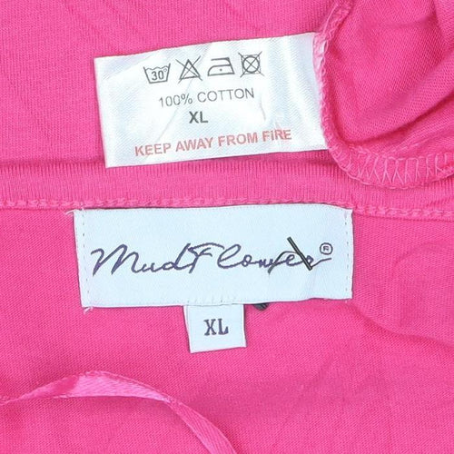 Mudd & Water Women’s Pink Studded Cotton T-Shirt XL
