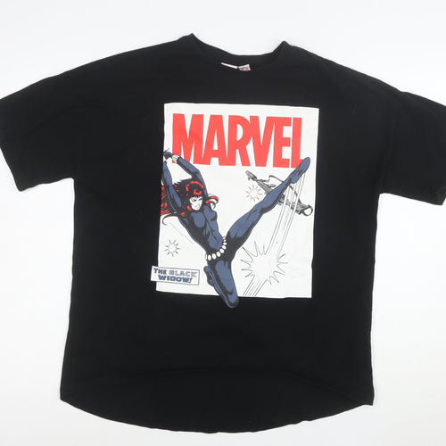 Marvel Women’s Black Widow Black Cotton XS Graphic T-Shirt