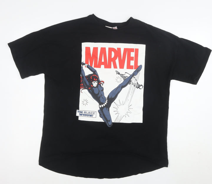 Marvel Women’s Black Widow Black Cotton XS Graphic T-Shirt