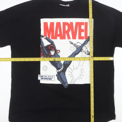 Marvel Women’s Black Widow Black Cotton XS Graphic T-Shirt