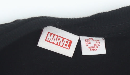 Marvel Women’s Black Widow Black Cotton XS Graphic T-Shirt