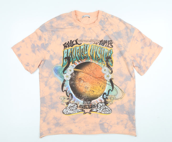 ZARA Women’s Multicoloured Tie Dye Relaxed T-Shirt Size S