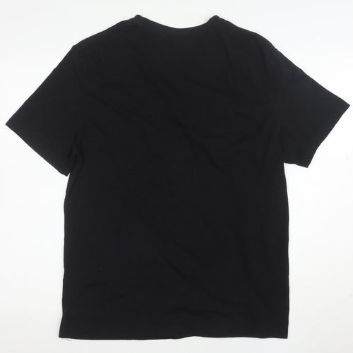 I Love NY Womens Black XL Graphic Embroidered Cotton T-Shirt