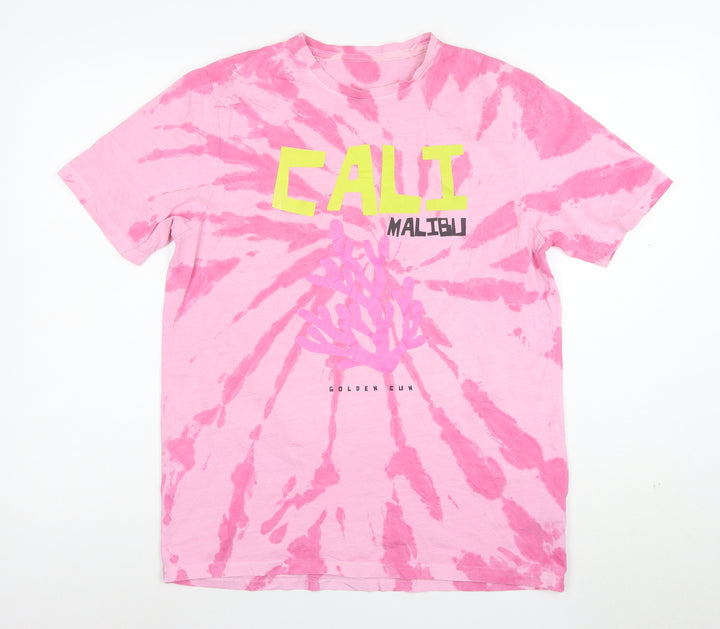PSYCHIC HEARTS Women's Pink Tie-Dye Cali Malibu Cotton T-Shirt M