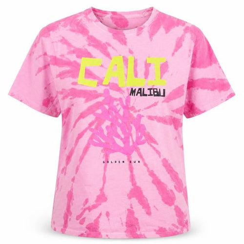 PSYCHIC HEARTS Women's Pink Tie-Dye Cali Malibu Cotton T-Shirt M