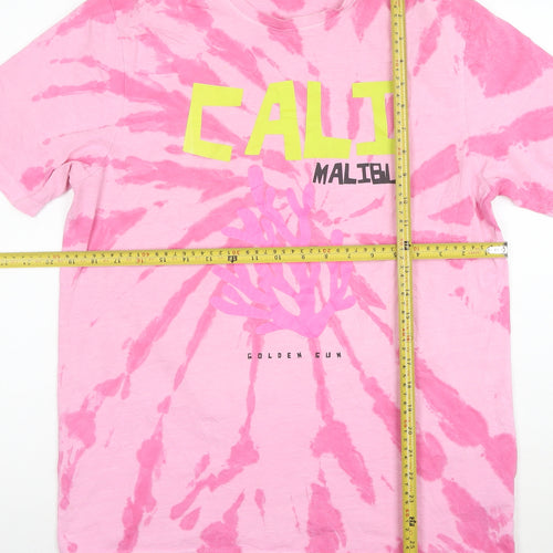 PSYCHIC HEARTS Women's Pink Tie-Dye Cali Malibu Cotton T-Shirt M