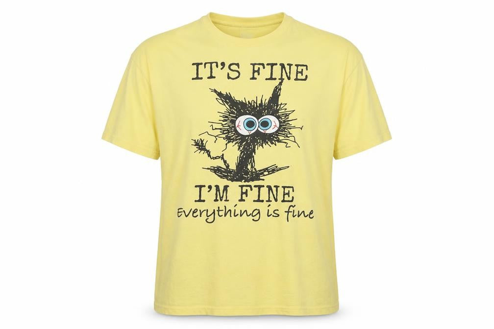 Port & Company Men's Yellow Funny Quote Graphic XL T-Shirt