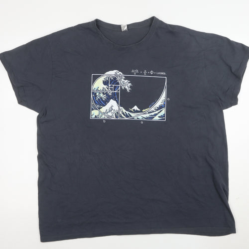 Pampling Unisex Adults Blue Art Graphic 3XL Cotton T-Shirt
