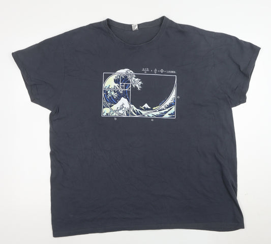 Pampling Unisex Adults Blue Art Graphic 3XL Cotton T-Shirt