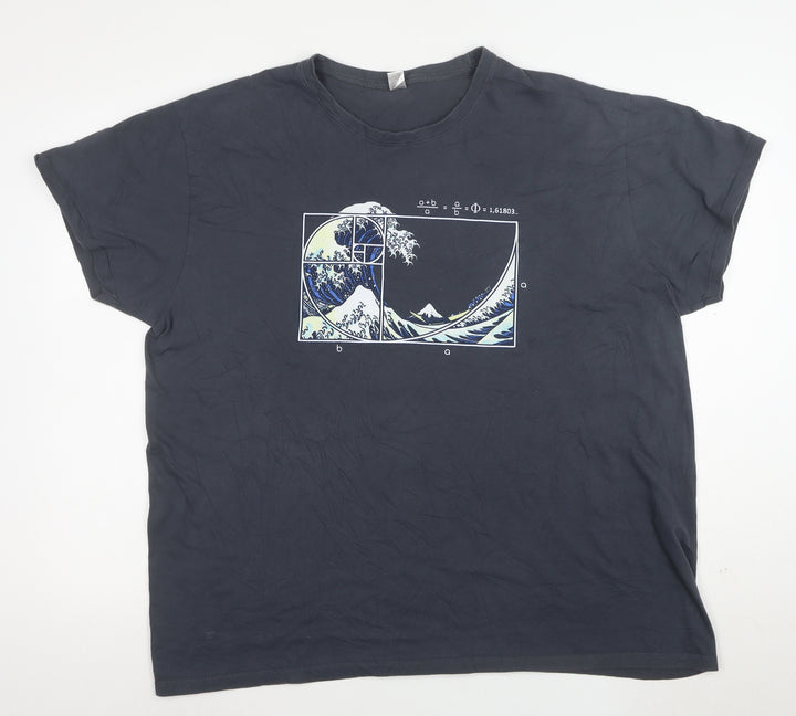 Pampling Unisex Adults Blue Art Graphic 3XL Cotton T-Shirt