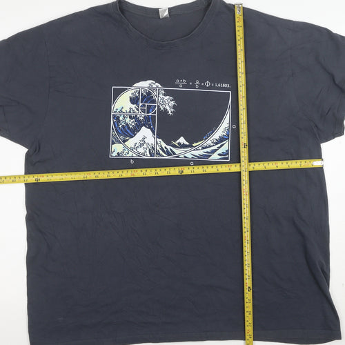 Pampling Unisex Adults Blue Art Graphic 3XL Cotton T-Shirt