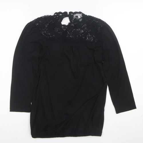 Red Herring Women’s Black Lace High Neck Blouse Size 8
