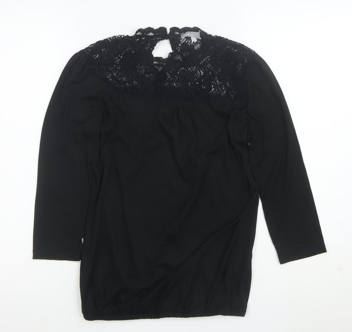 Red Herring Women’s Black Lace High Neck Blouse Size 8