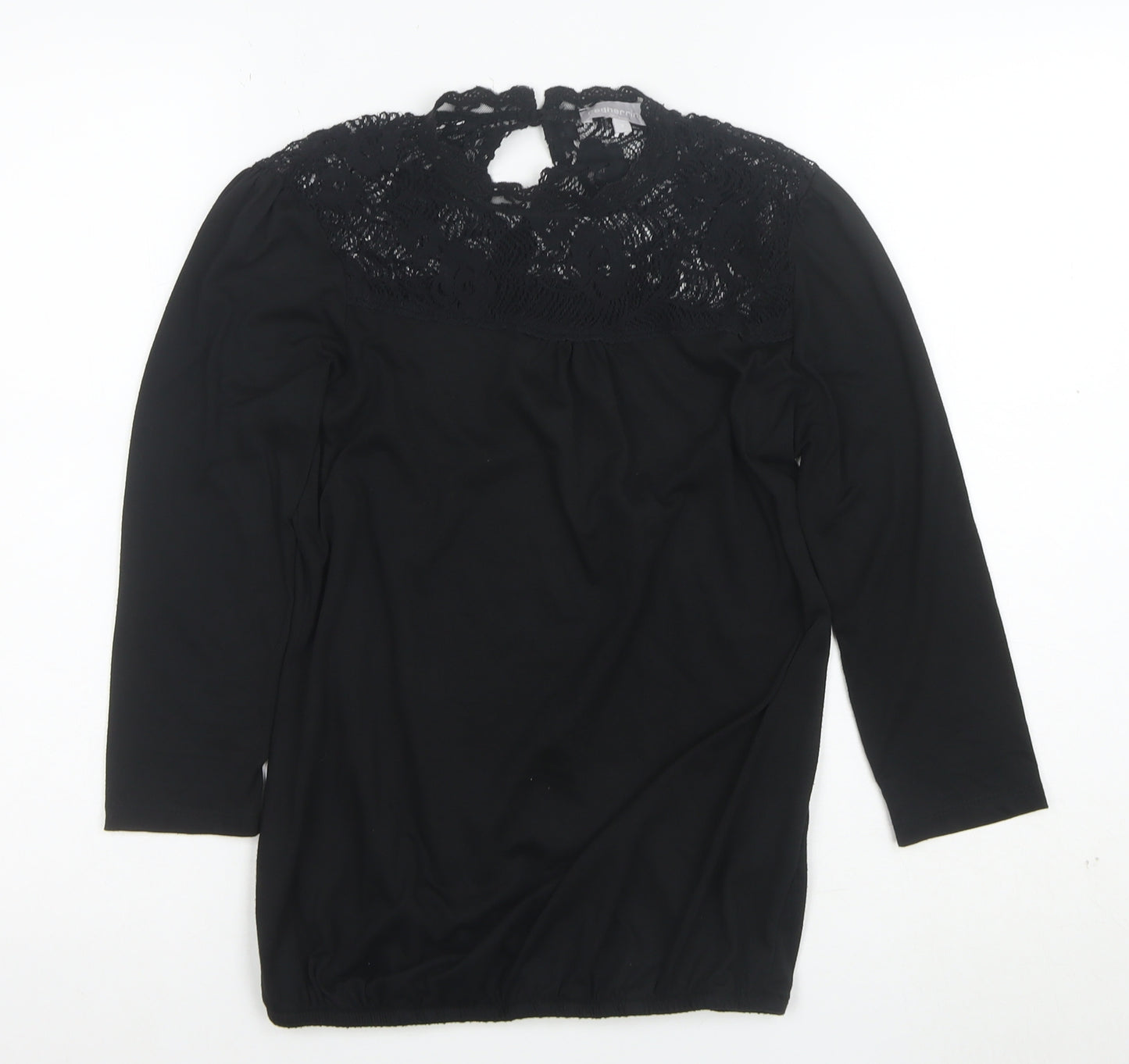 Red Herring Women’s Black Lace High Neck Blouse Size 8