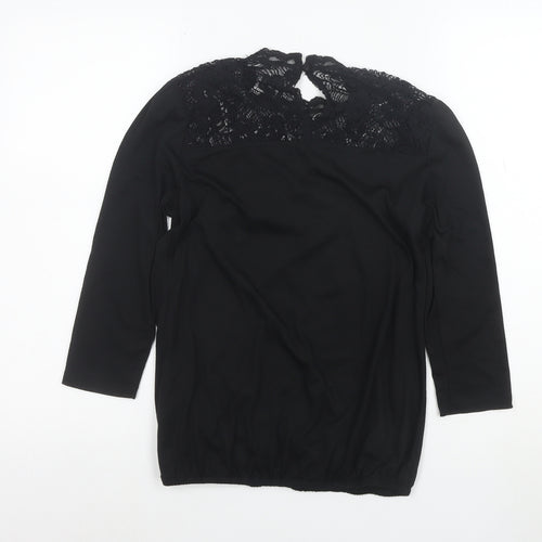 Red Herring Women’s Black Lace High Neck Blouse Size 8