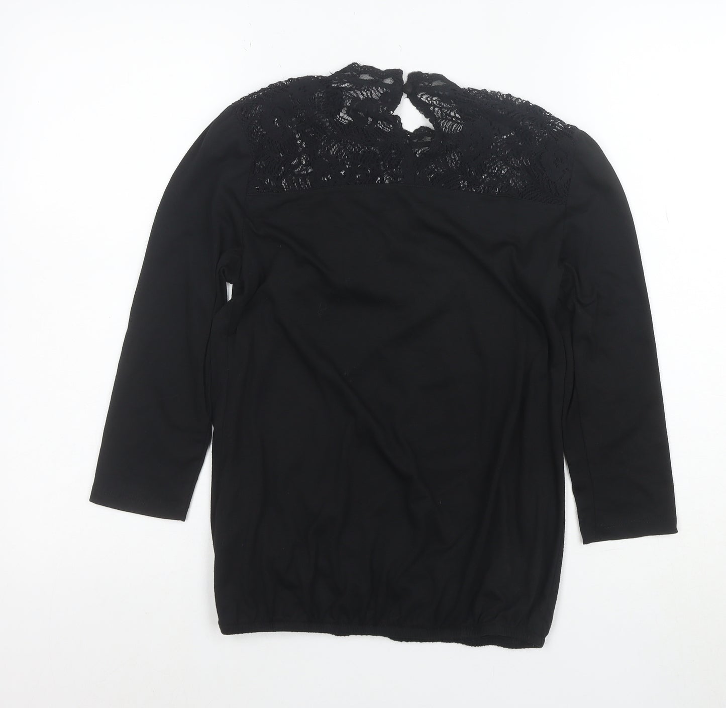 Red Herring Women’s Black Lace High Neck Blouse Size 8