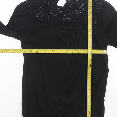 Red Herring Women’s Black Lace High Neck Blouse Size 8