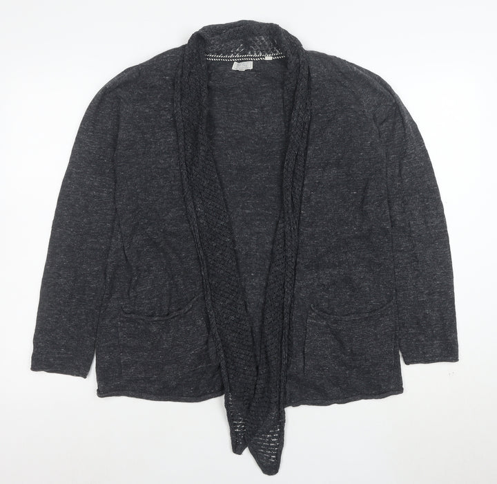 Fat Face Women's Grey Cotton Open Knit Cardigan Size 12