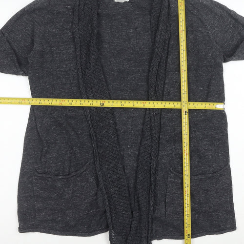 Fat Face Women's Grey Cotton Open Knit Cardigan Size 12