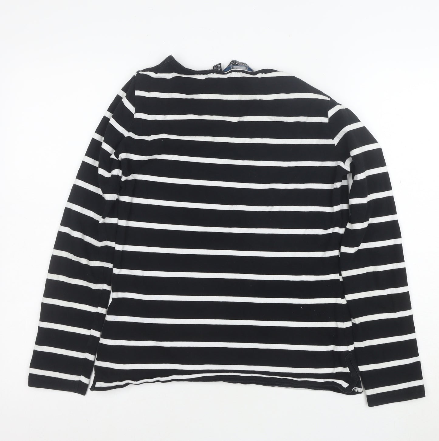 Regatta Women Black White Striped Cotton Long Sleeve T-Shirt Size 12