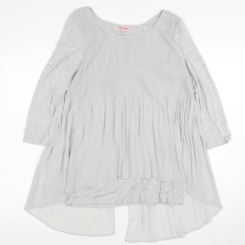 Phase Eight Women’s Grey Pleated Long Sleeve Tunic Blouse Size 10