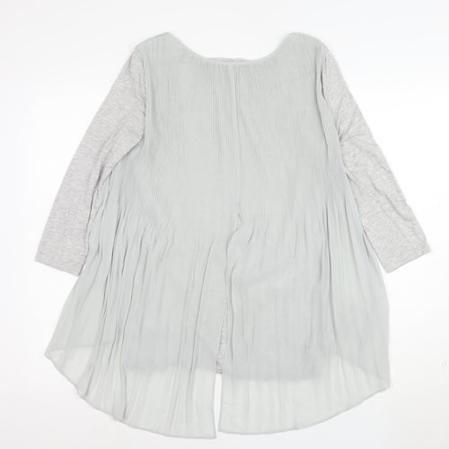 Phase Eight Women’s Grey Pleated Long Sleeve Tunic Blouse Size 10