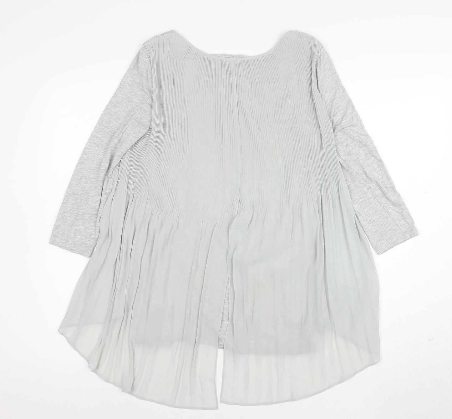 Phase Eight Women’s Grey Pleated Long Sleeve Tunic Blouse Size 10