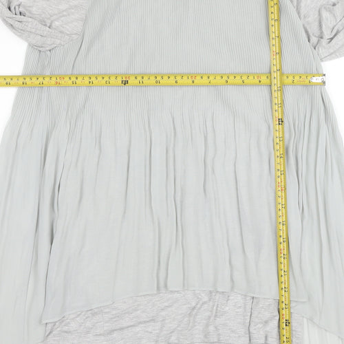 Phase Eight Women’s Grey Pleated Long Sleeve Tunic Blouse Size 10
