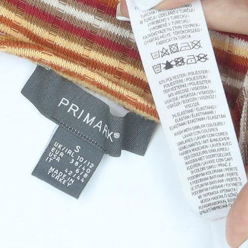 Primark Women’s Multicoloured Striped Wrap Blouse S Long Sleeve