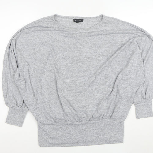 New Look Women Grey Jersey Dolman Sleeve Cropped Blouse M