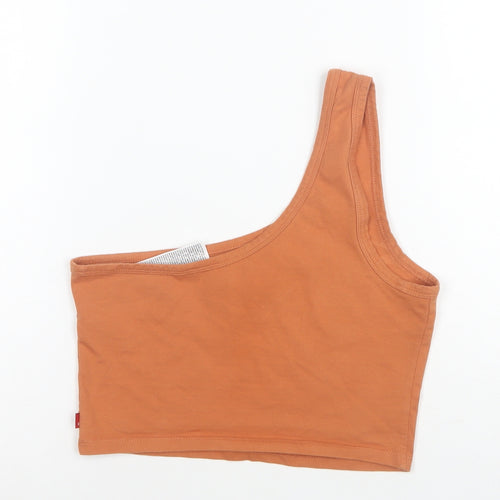 Levi's Womens Orange One Shoulder Cropped Tank Top XS